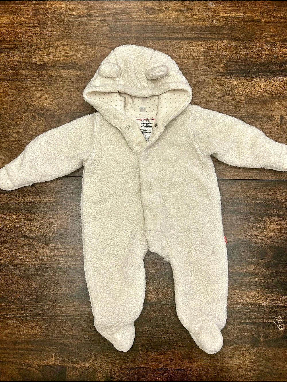 Magnetic Me Sherpa Magnetic Pram Footed Bunting Cream Baby 0-3 Months
